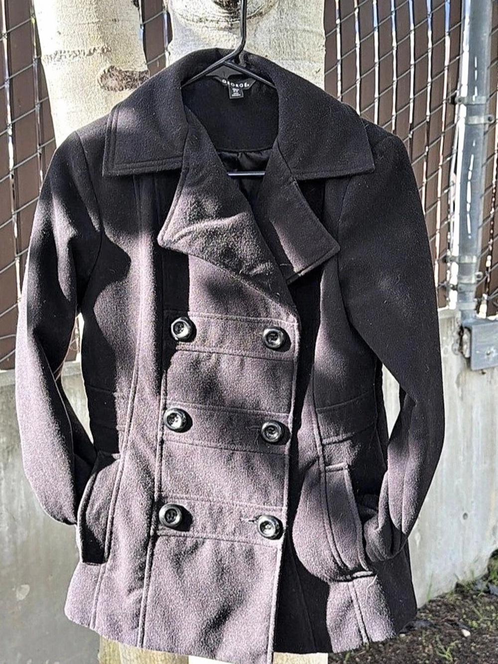 George Black Wool-Blend Peacoat 🖤